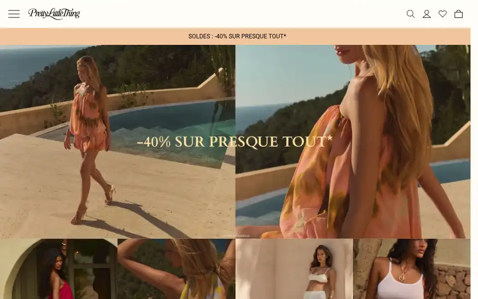 Screenshot of prettylittlething.fr