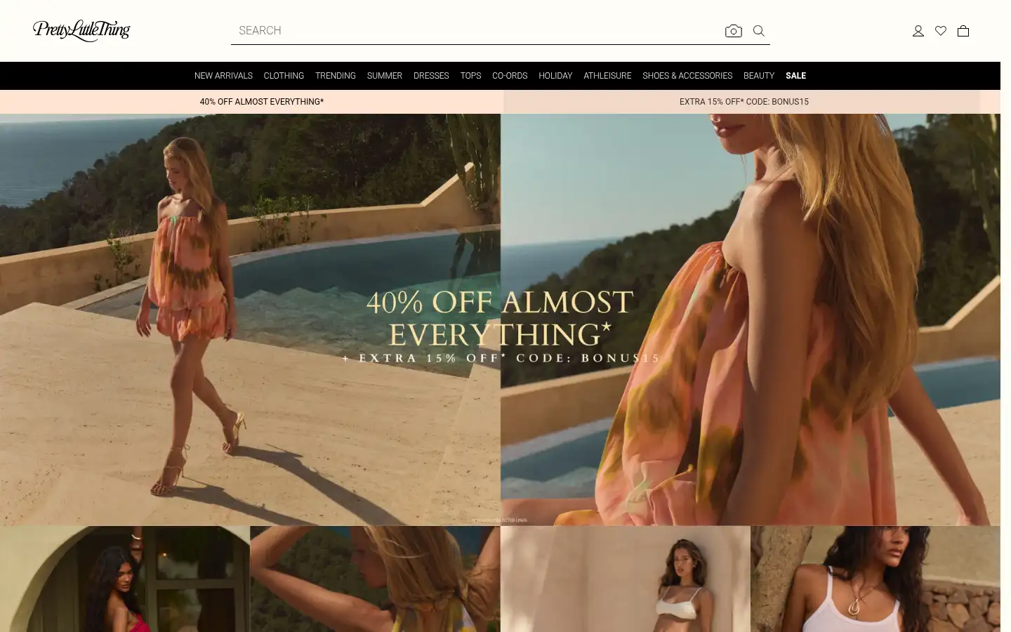 Screenshot of prettylittlething.ie