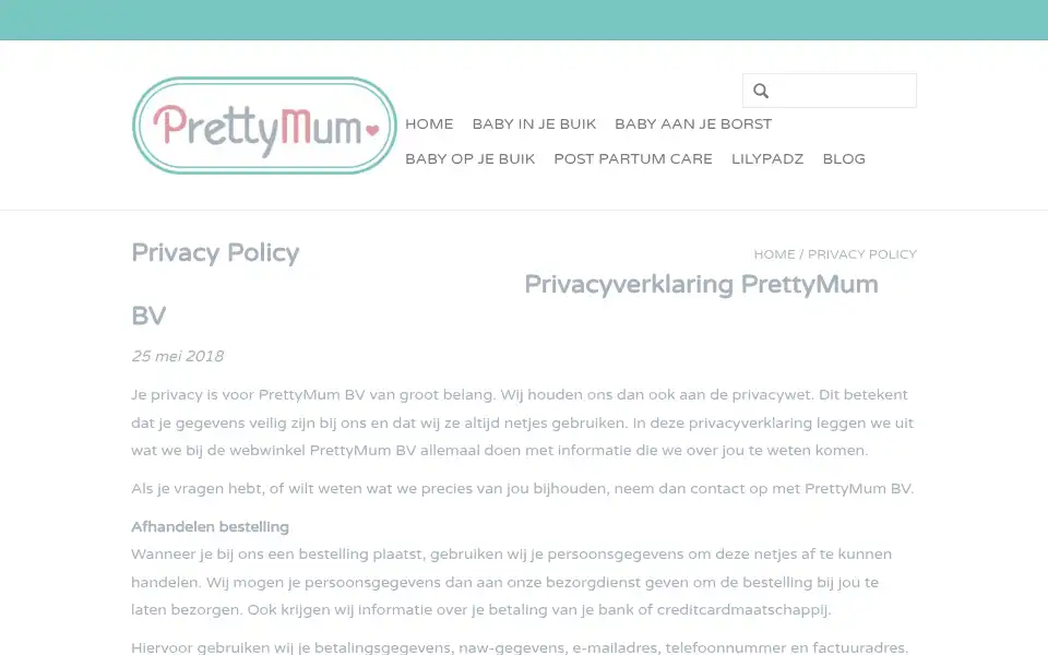 Screenshot of prettymum.nl