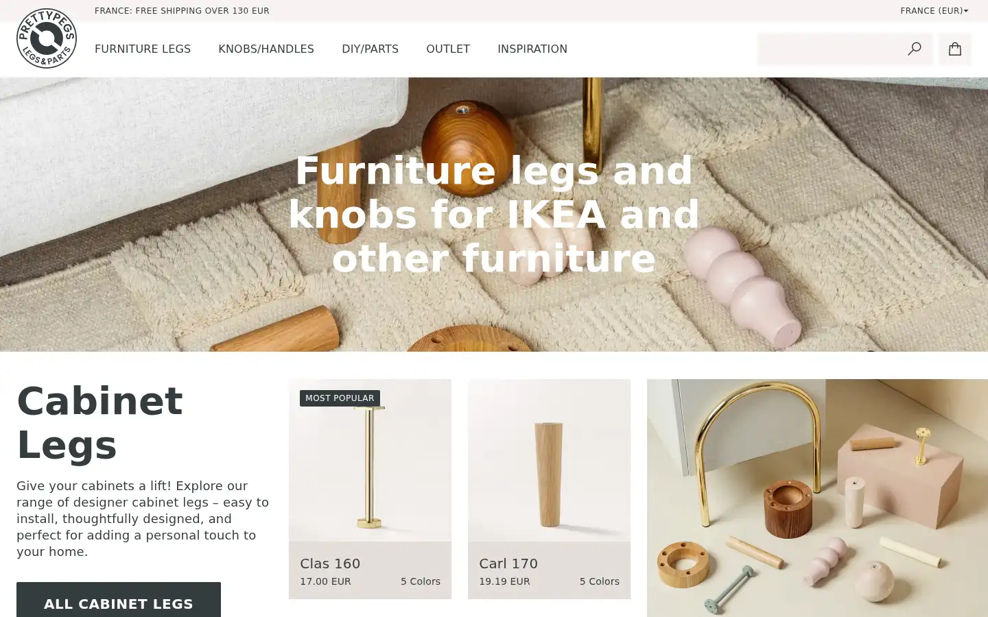 Screenshot of prettypegs.com