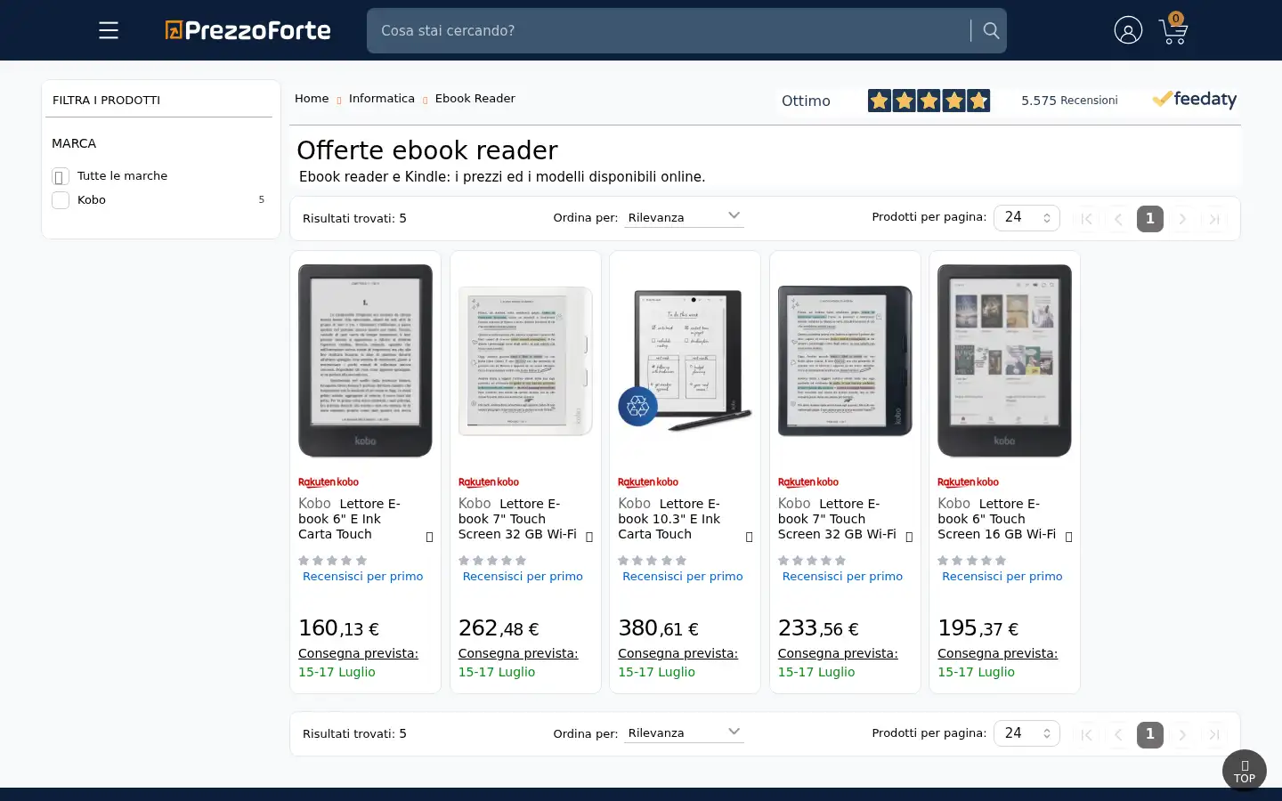 Screenshot of prezzoforte.it