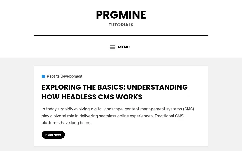 Screenshot of prgmine.com