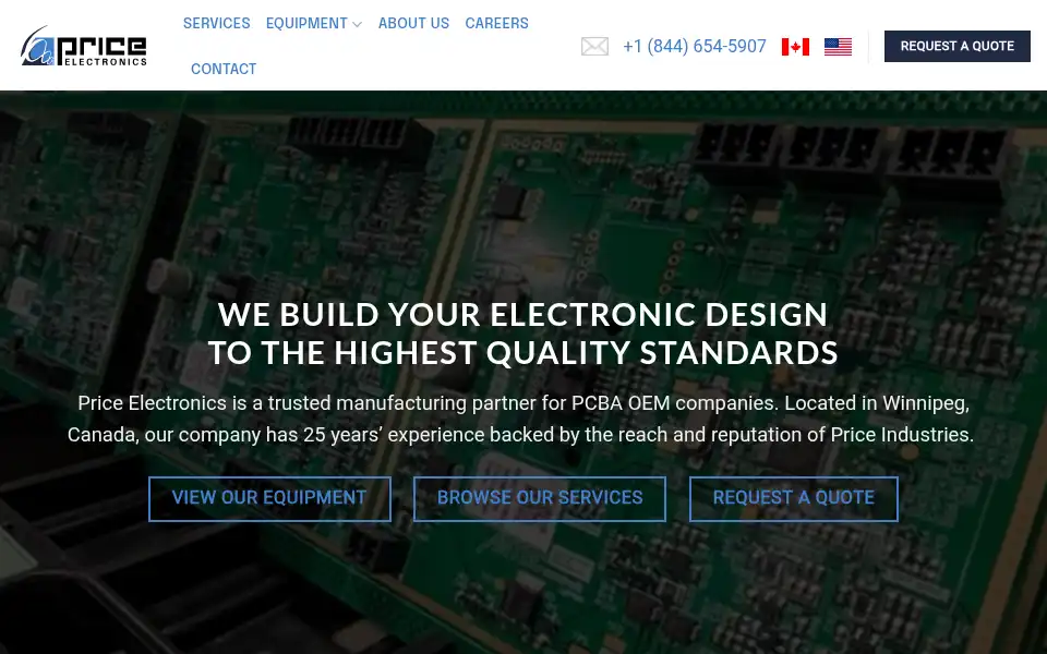 Screenshot of price-electronics.ca