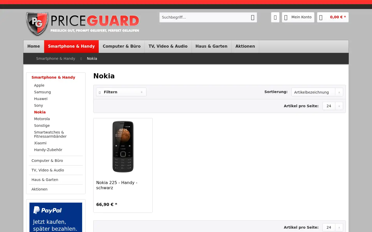 Screenshot of price-guard.de