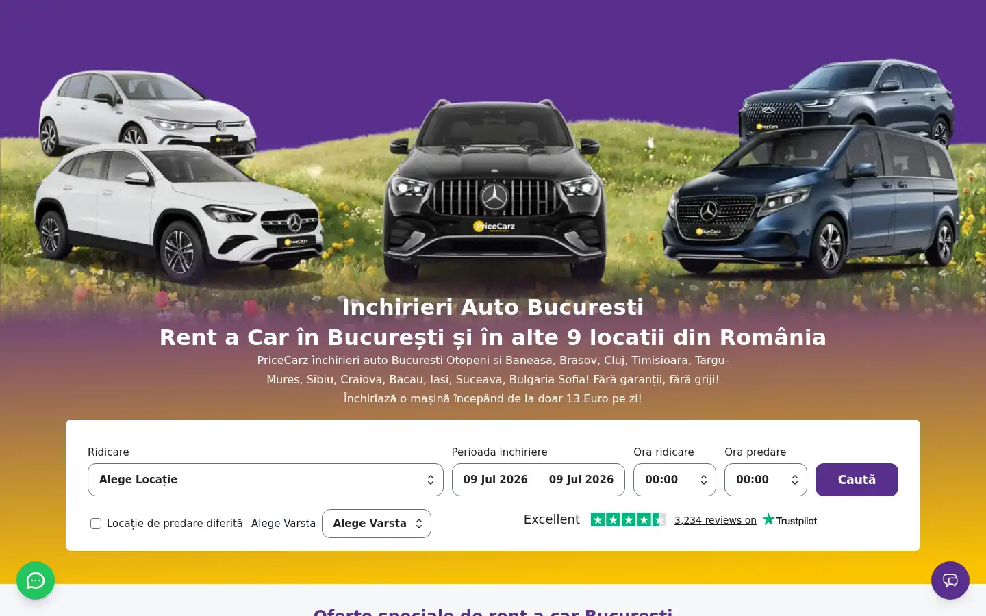 Screenshot of pricecarz.com