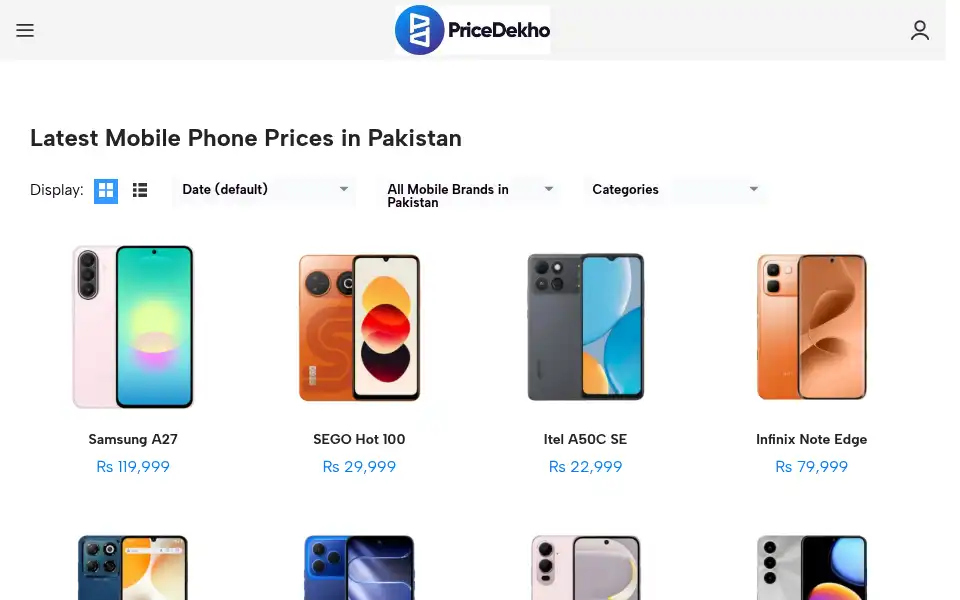 Screenshot of pricedekho.com.pk