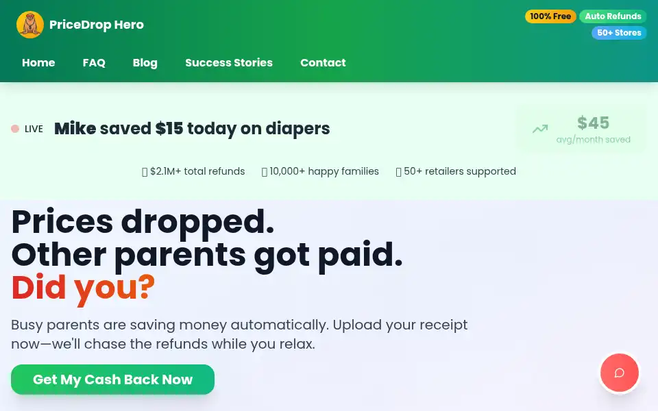 Screenshot of pricedrophero.com