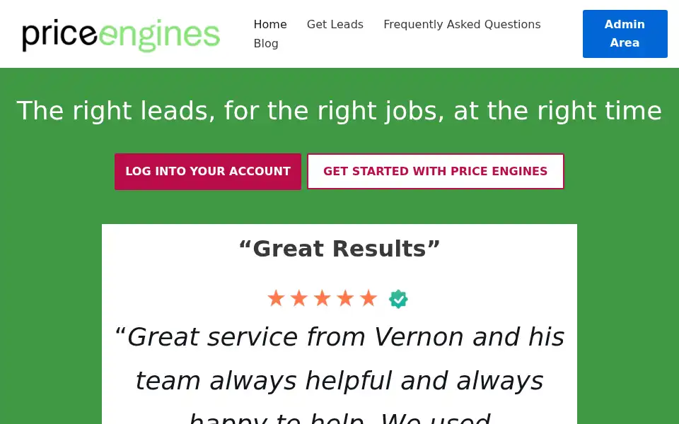 Screenshot of priceengines.co.uk