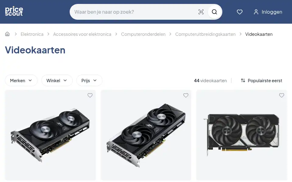 Screenshot of pricescout.nl