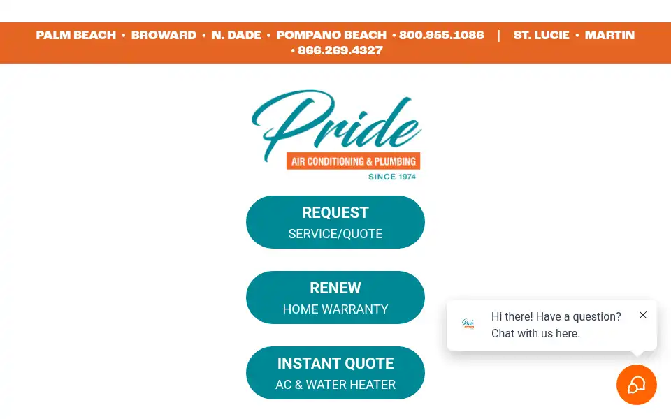 Screenshot of pridehomewarranty.com