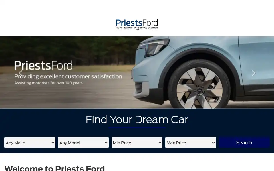 Screenshot of priestsford.co.uk