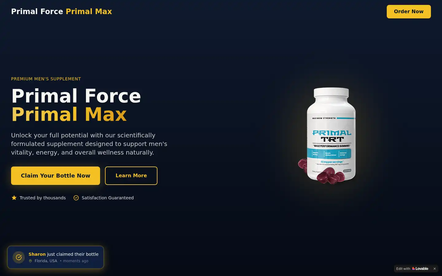 Screenshot of primal-force.lovable.app
