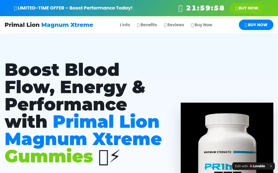 Screenshot of primal-lion.lovable.app
