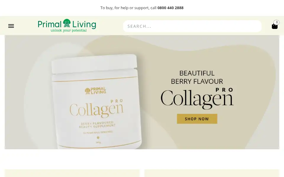 Screenshot of primalliving.com