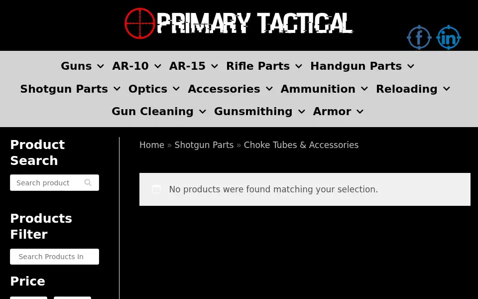 Screenshot of primarytactical.com