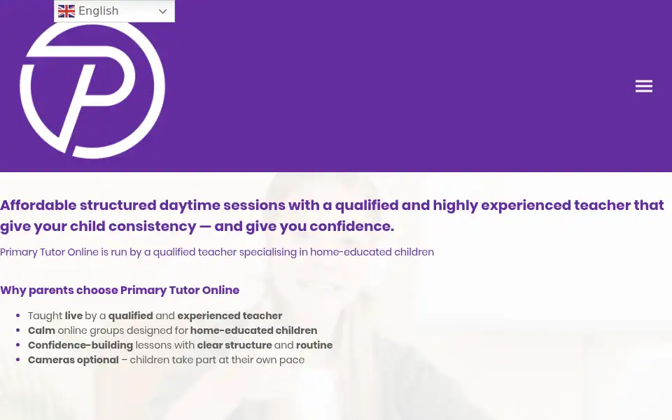 Screenshot of primarytutoronline.com
