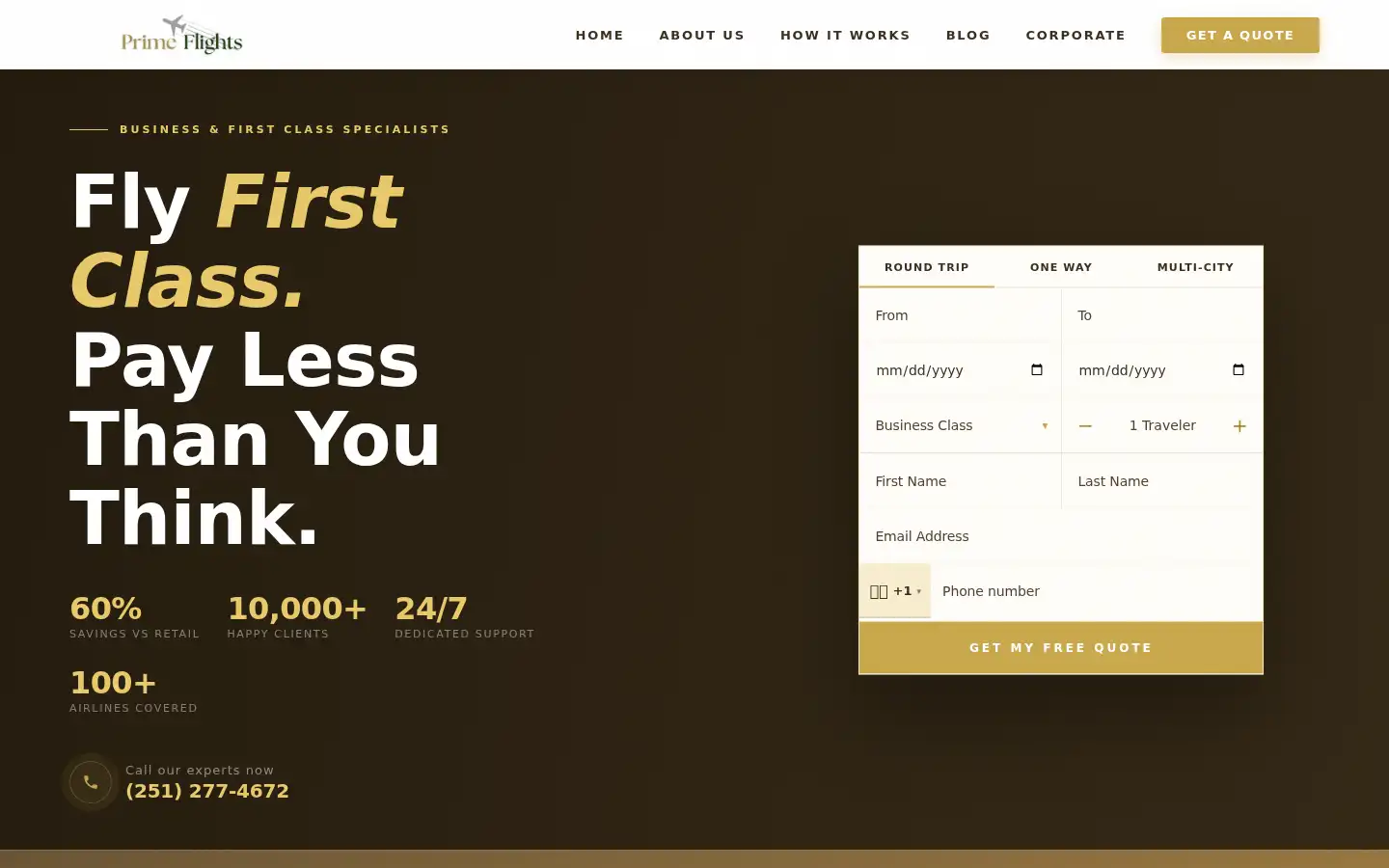 Screenshot of prime-flights.com