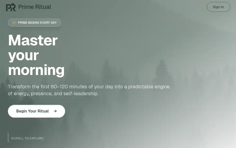 Screenshot of prime-ritual.com