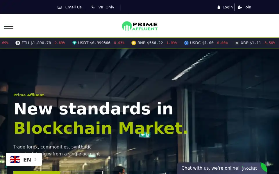 Screenshot of primeaffluent.com