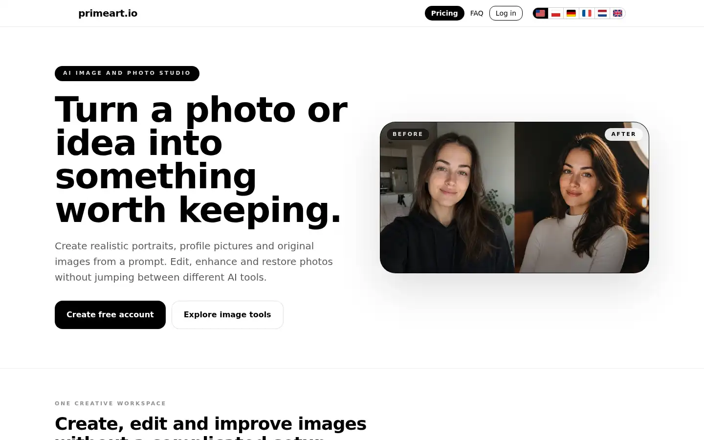 Screenshot of primeart.io