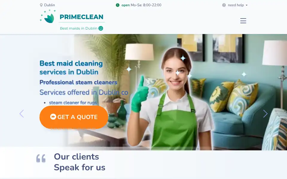 Screenshot of primeclean.ie