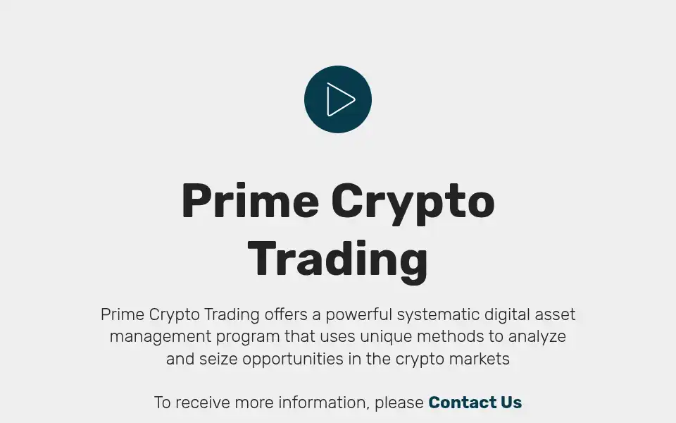Screenshot of primecryptotrading.com