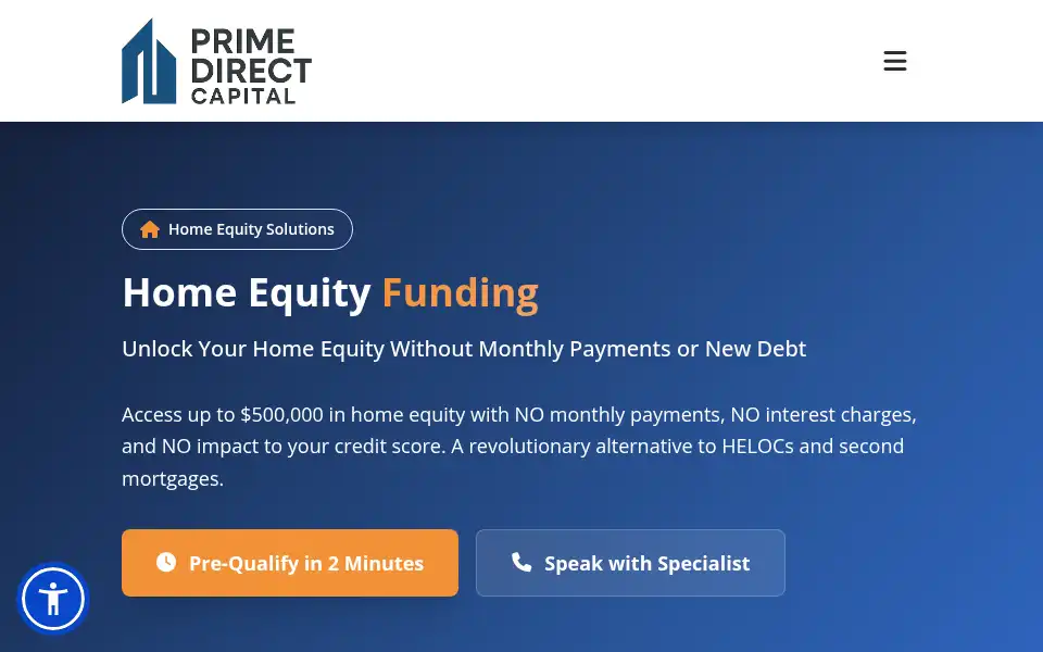Screenshot of primedirectcapital.com