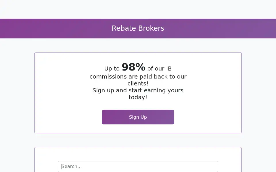 Screenshot of primefxrebates.com