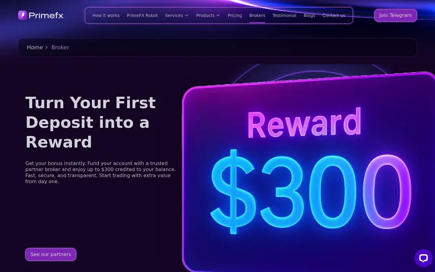 Screenshot of primefxsignal.com