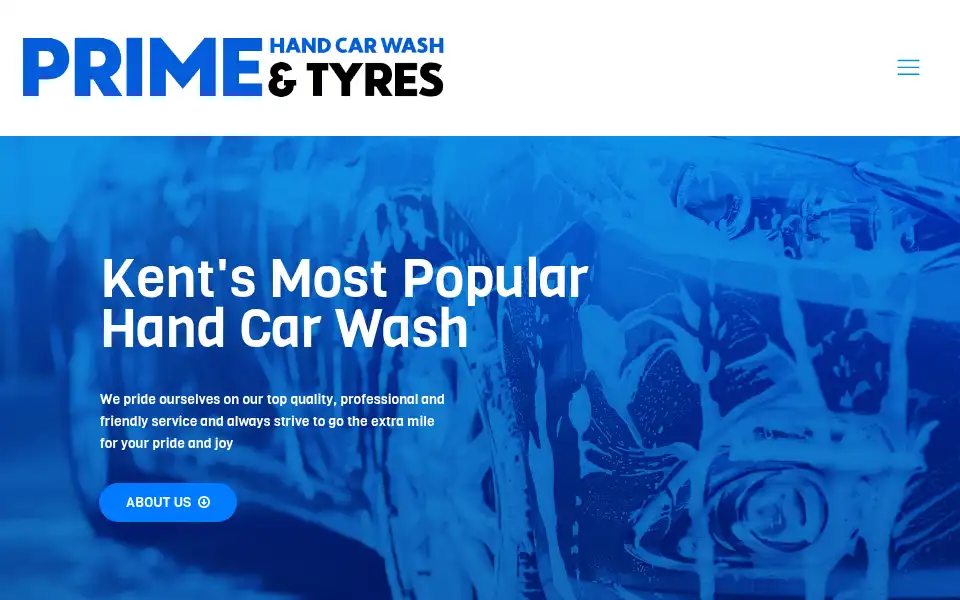 Screenshot of primehandcarwashandtyres.co.uk
