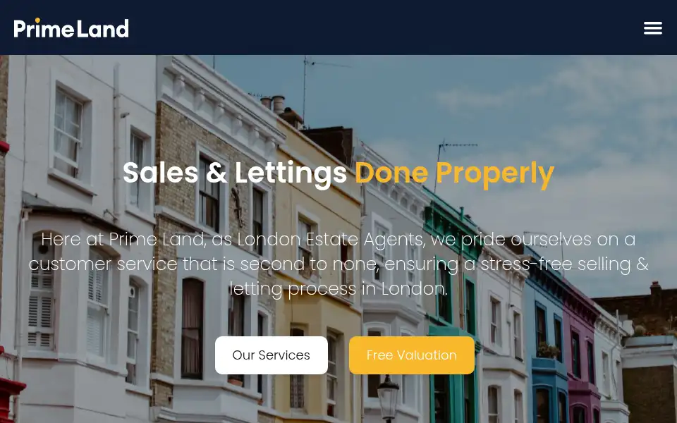 Screenshot of primelandproperty.co.uk