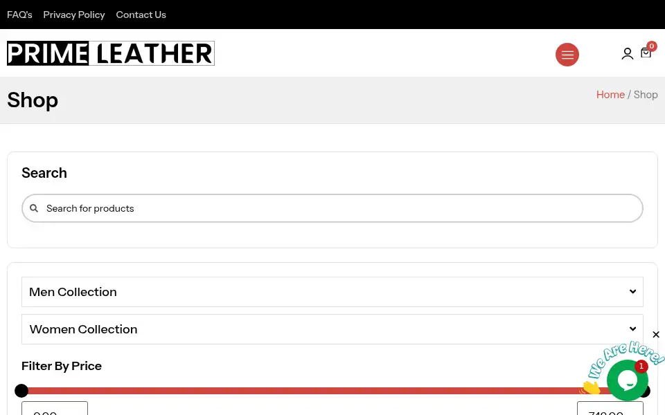 Screenshot of primeleather.au