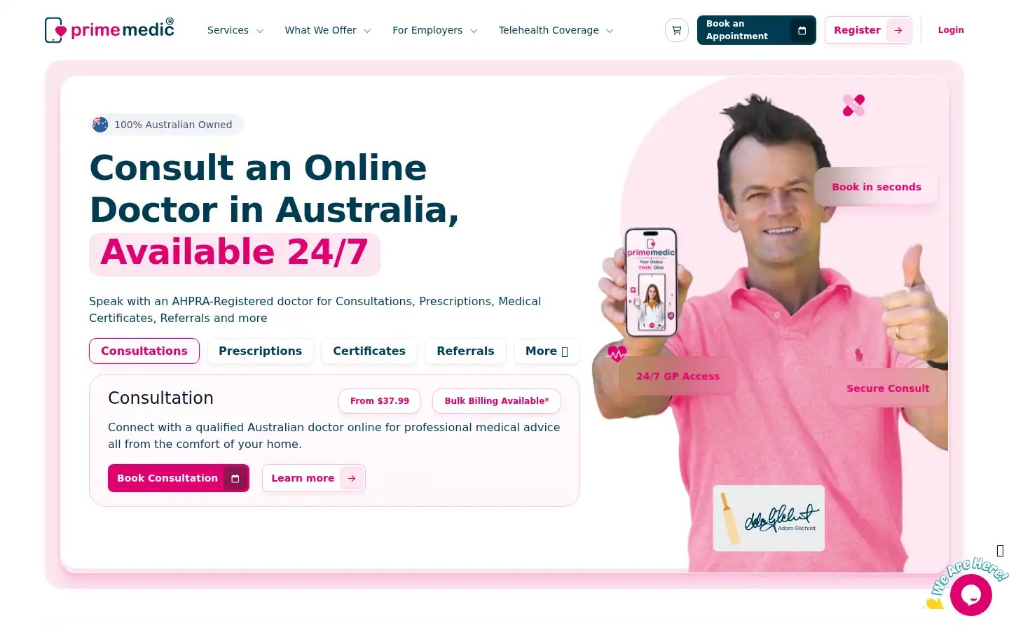 Screenshot of primemedic.com.au