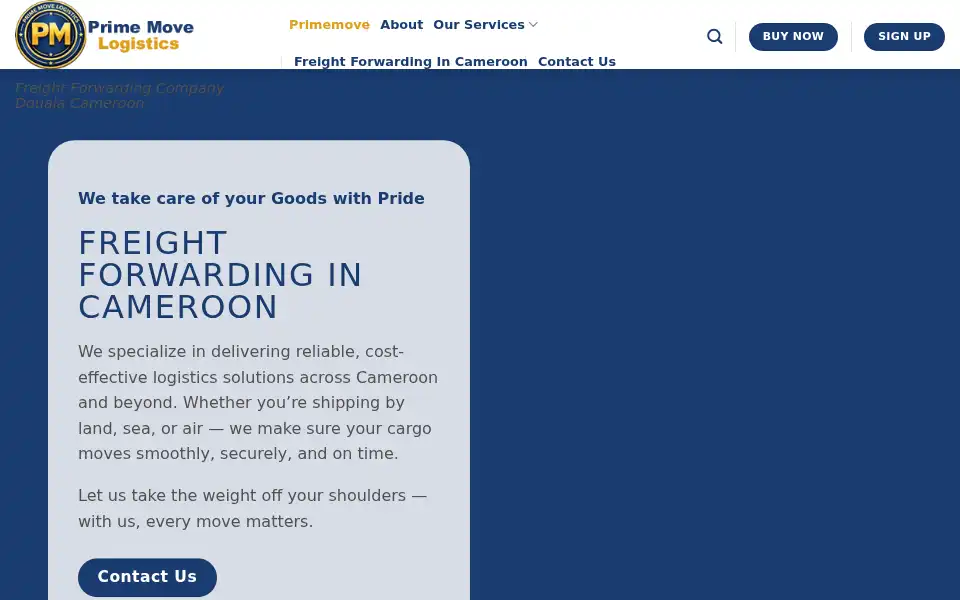 Screenshot of primemovelogistics.com