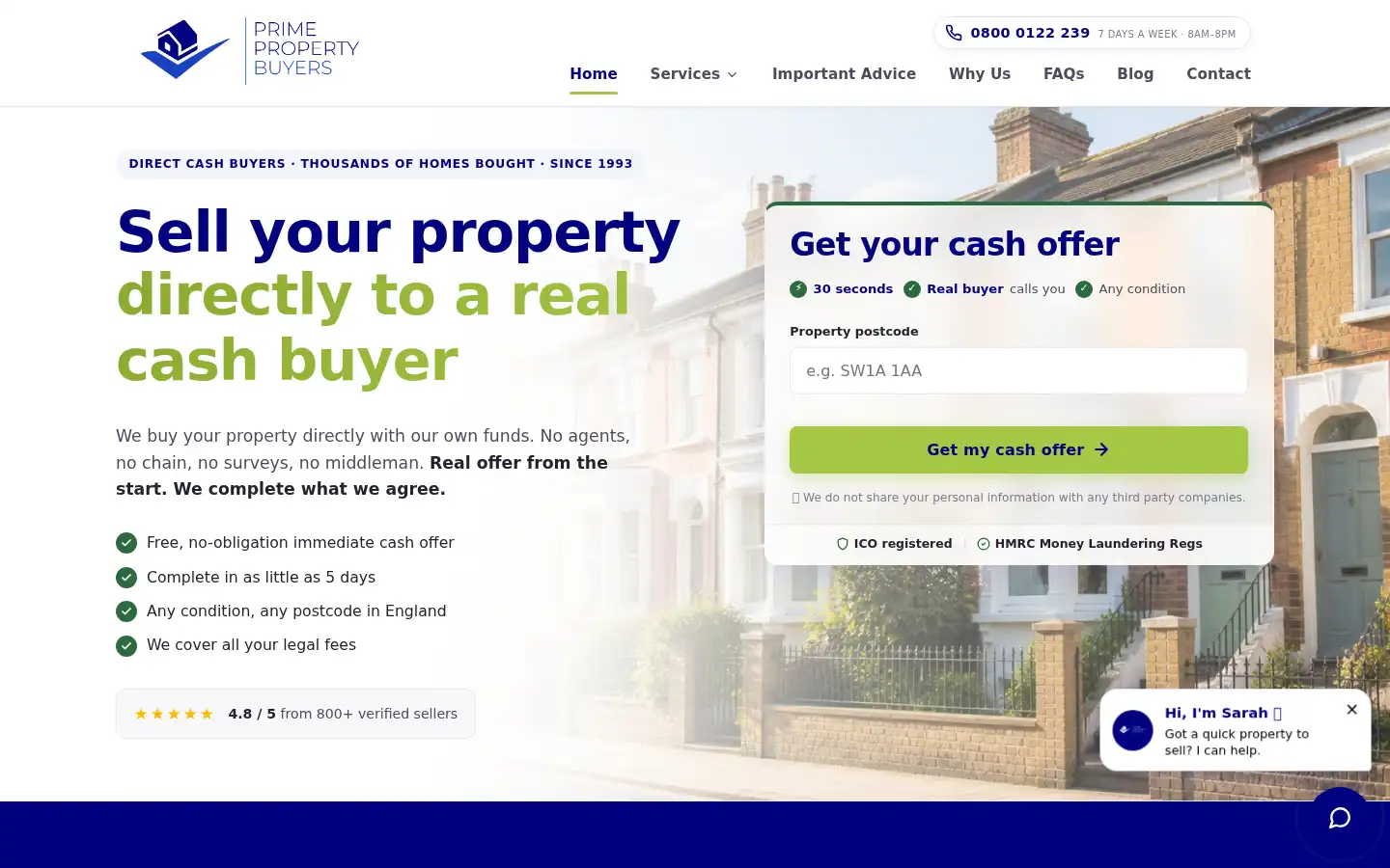 Screenshot of primepropertybuyers.uk