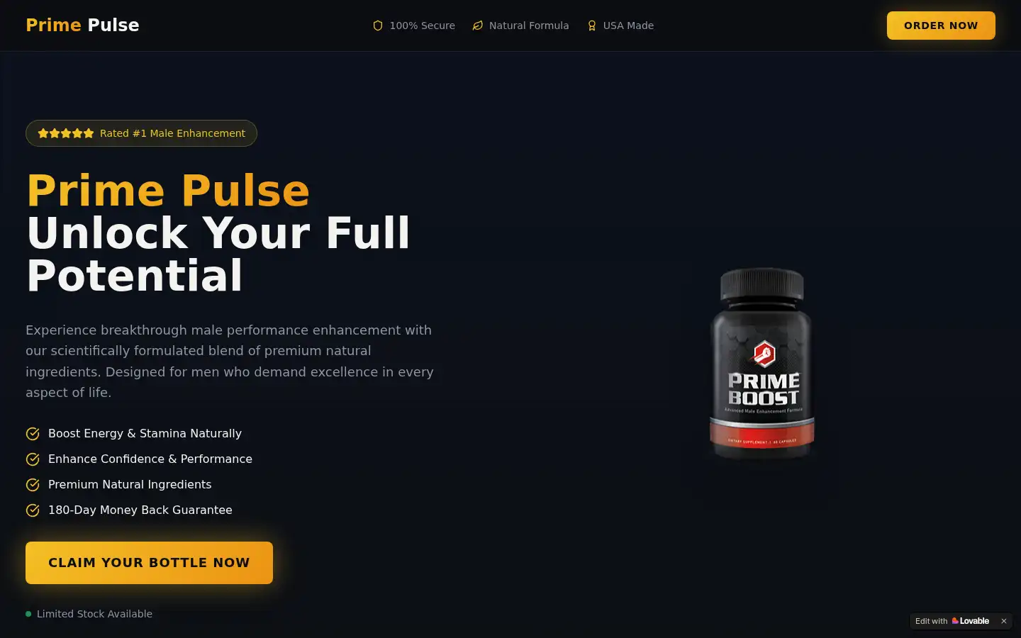 Screenshot of primepulsema.lovable.app