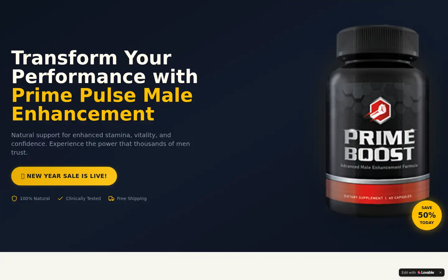 Screenshot of primepulsemale.lovable.app