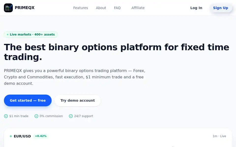 Screenshot of primeqx.com