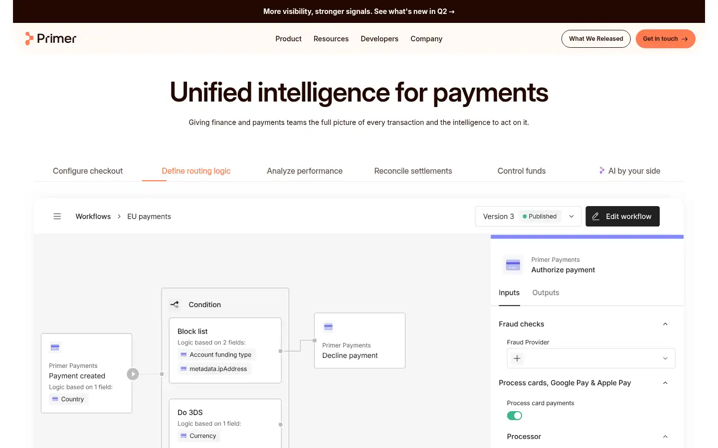 Screenshot of primer.io