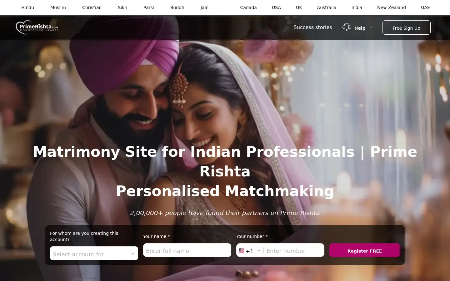 Screenshot of primerishta.com