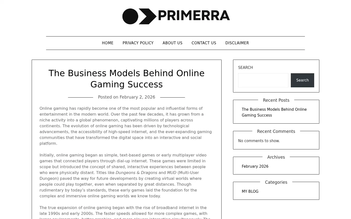 Screenshot of primerra.de