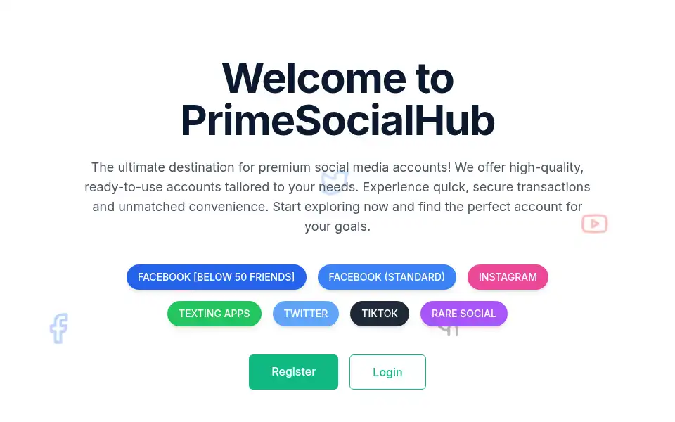 Screenshot of primesocialhub.com