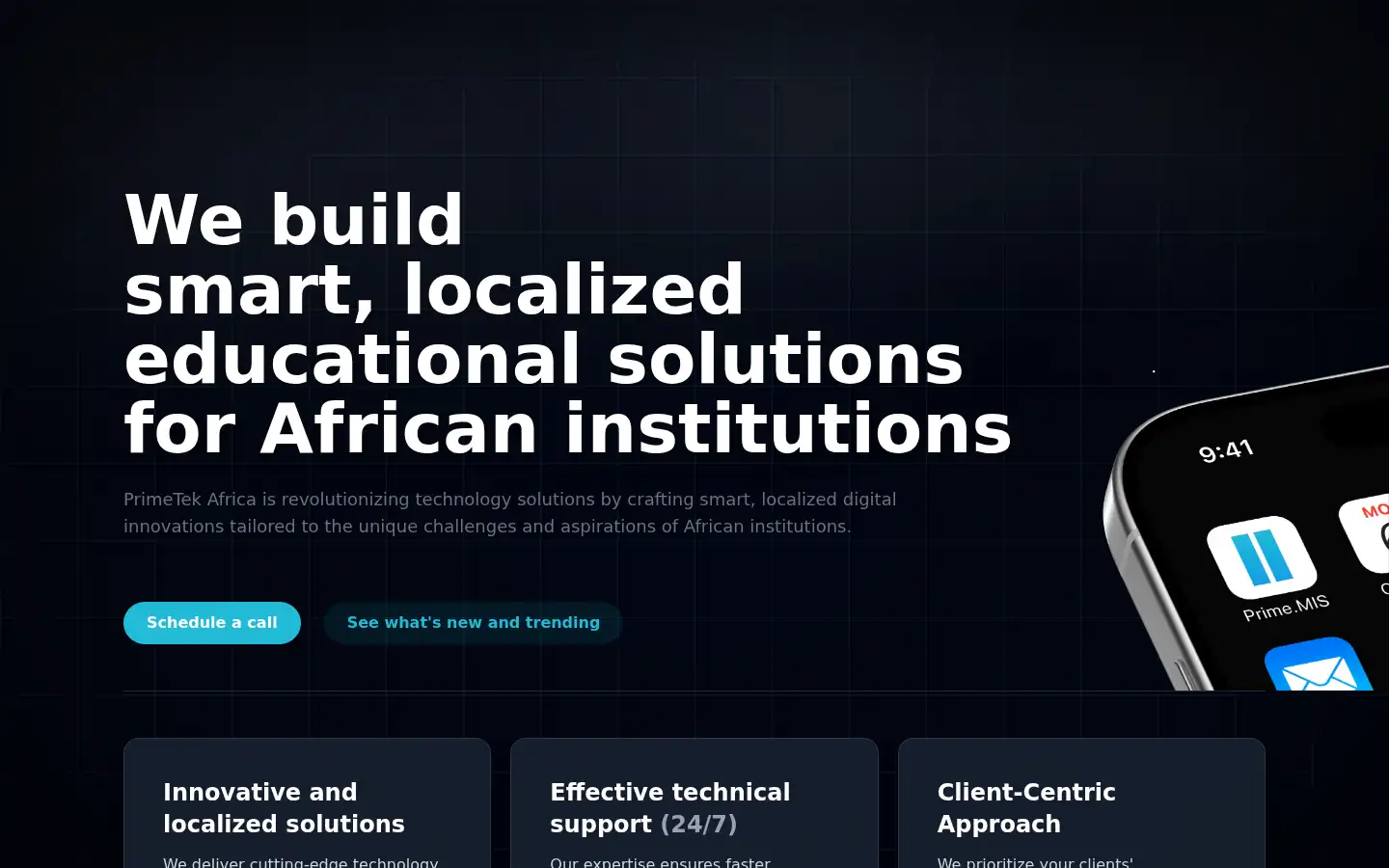 Screenshot of primetek.africa