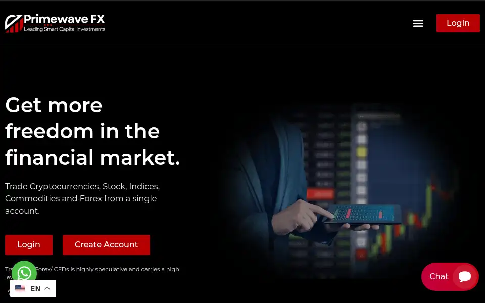 Screenshot of primewaveforex.com