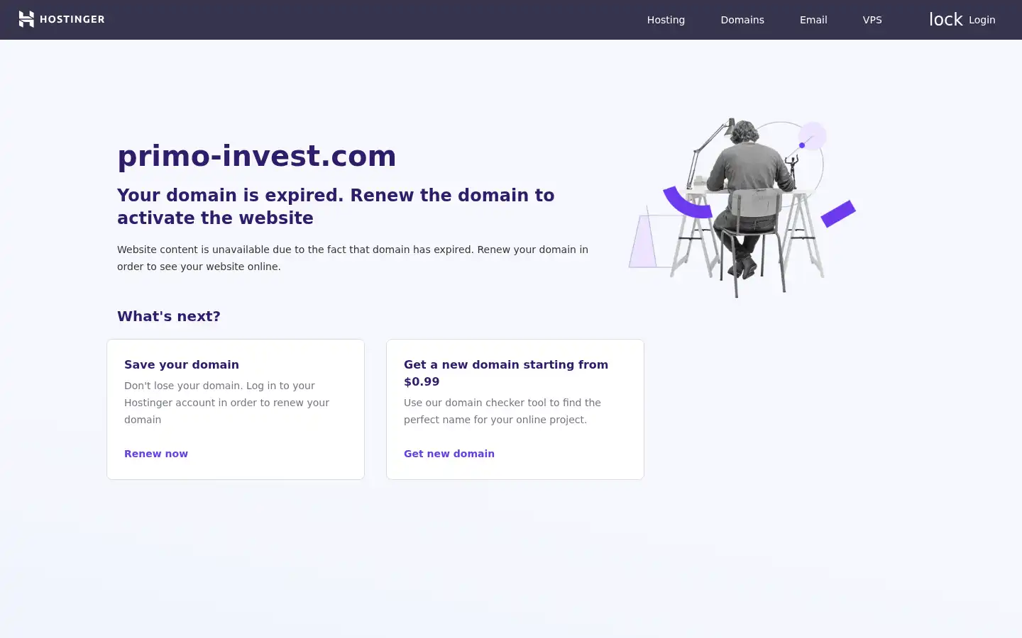 Screenshot of primo-invest.com