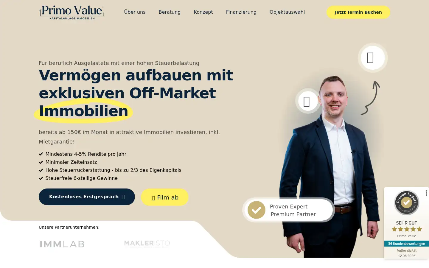 Screenshot of primo-value.de