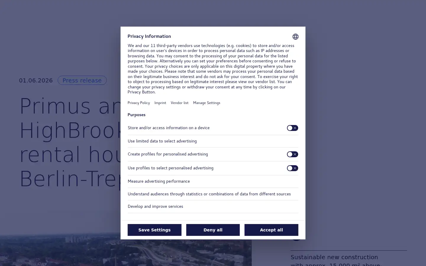 Screenshot of primusimmobilien.de