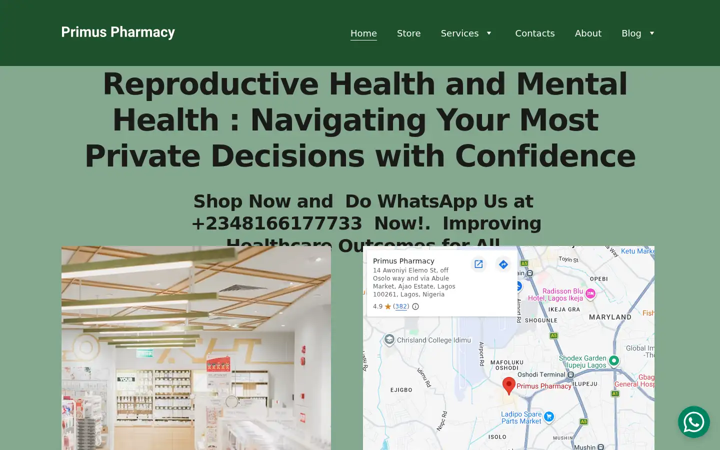 Screenshot of primuspharmacy.com