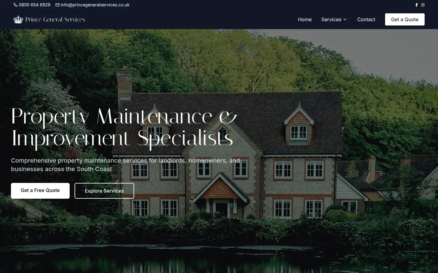 Screenshot of princegeneralservices.co.uk