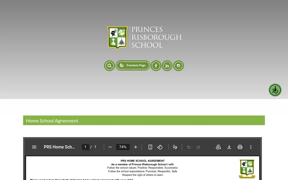 Screenshot of princesrisborough.bucks.sch.uk